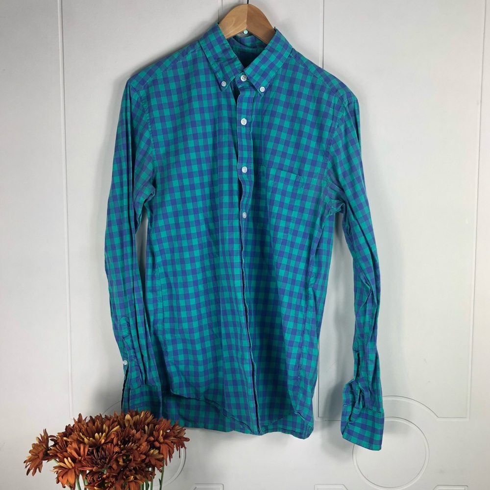 J.Crew Plaid Blue Long Sleeve Button Down Shirt (x